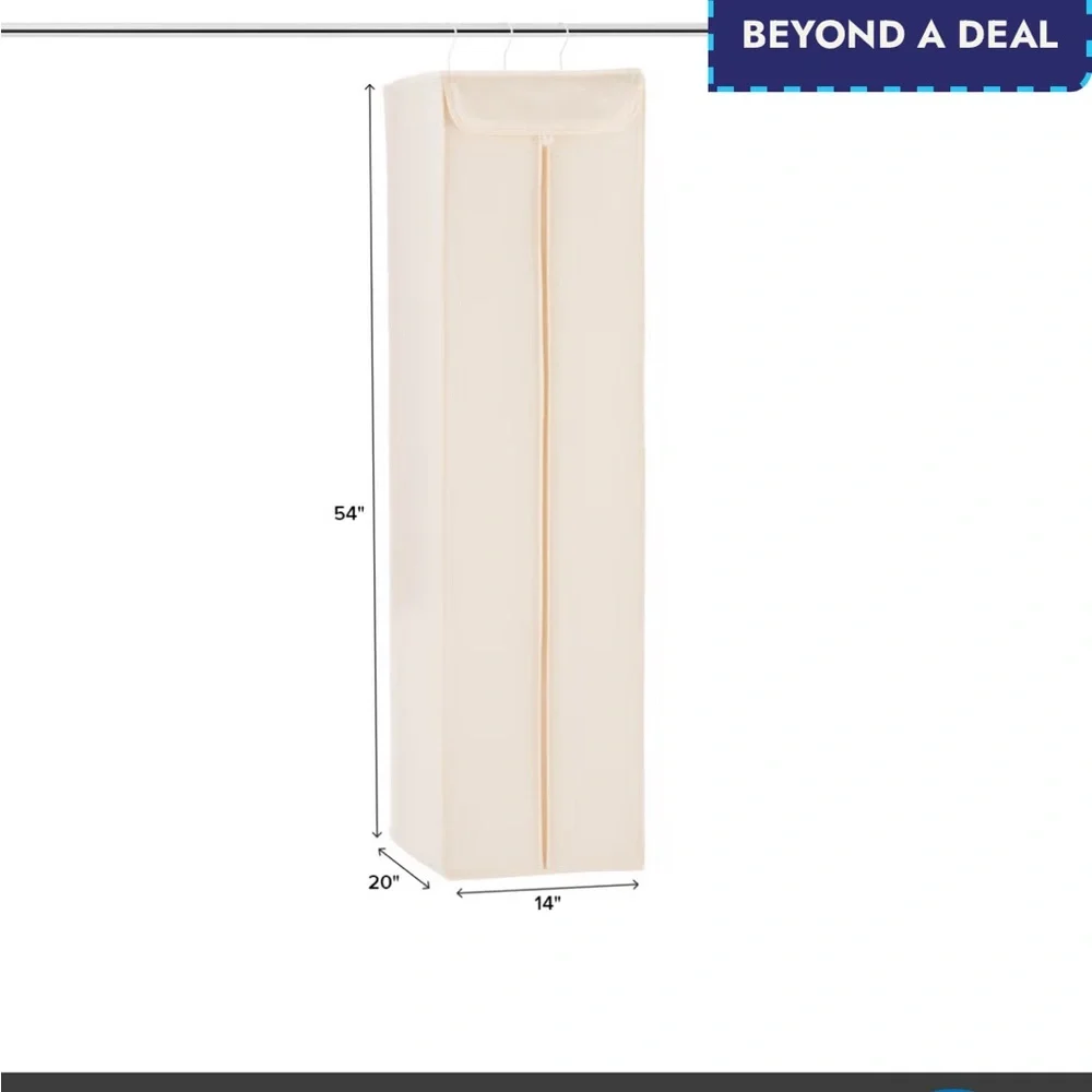 NWT! BRAND NEW Container Store- Natural Cotton Twill Dress Bag- 14x20x54 (Dress)